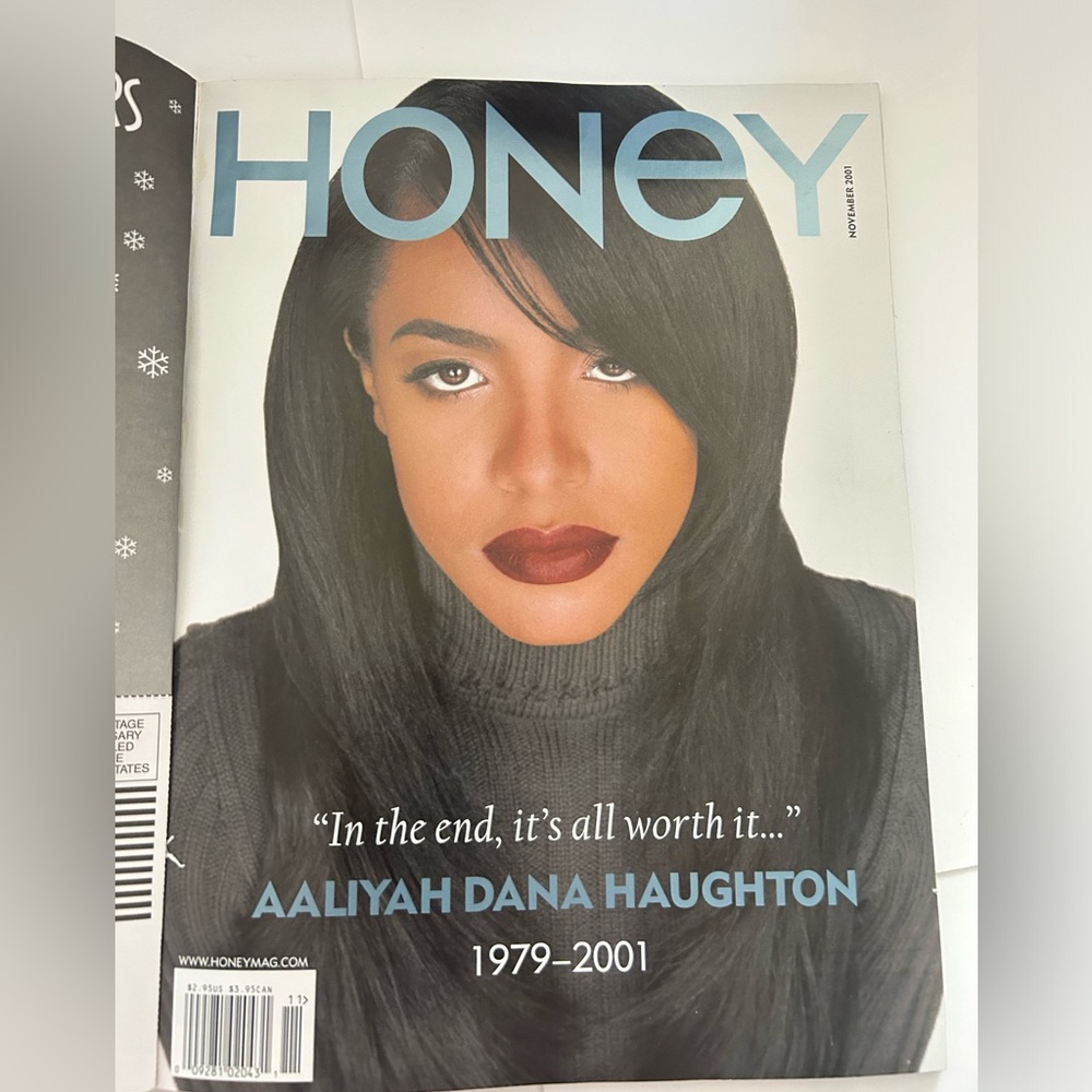 AALIYAH Honey Magazine NOVEMBER 2001 Tribute Issue RARE! R&B Hip Hop POP Rap